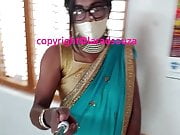 Indian sexy crossdresser Lara D'Souza in saree 