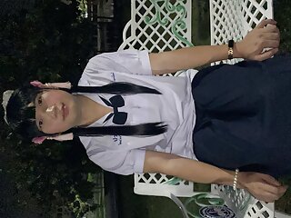 FN023 I dressed in my junior high school uniform