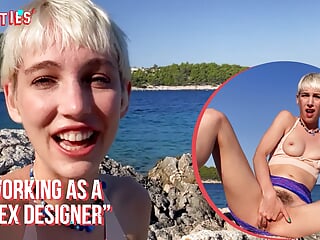 Ersties - Adorable Annika Fingers Herself On a Beach in Croatia