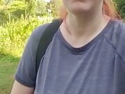 Pregnant mom flashing outside in public 