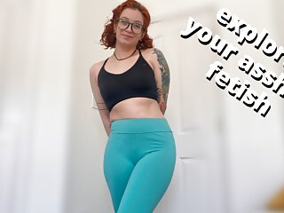 Yoga Pants Ass, Tight Asshole, Nerdy Girl with Glasses, Girl with Glasses