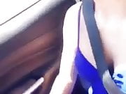 Beautiful Shemale teases while driving 