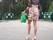 Crossdresser outside