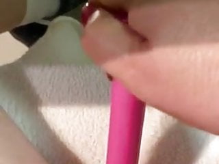 Me playing with a pink vibrator