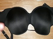 Cum on black bra 