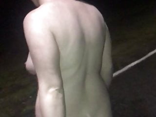 Persons, Nude Outdoors, Night, Humiliation