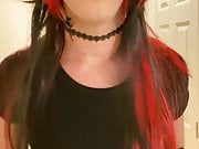 Goth Crossdresser Teasing