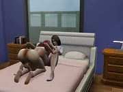 Sims 4 couple having intense sex