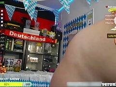 German Slut Celebrating Oktoberfest with her Fans naked and Playing Hot games on stream