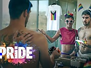 Twink Walks Muscle Hunk Through His First Pride Fest - DisruptiveFilms