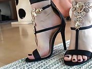 Walk in sexy black heels