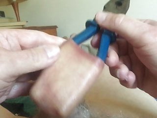 Large Blue Pliers In Foreskin - 2 Of 2