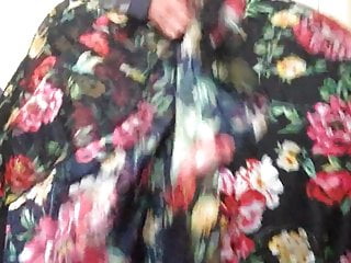 Wanking And Cumming In New Floral Flowy Skirt
