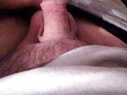 Me playing with cock while worshipping her feet
