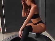 Danielle Moinet modeling on a big tire 02