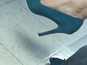 Beautiful old white woman feet