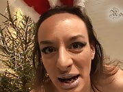 Crazy Pervert Pissing Christmas Bitch
